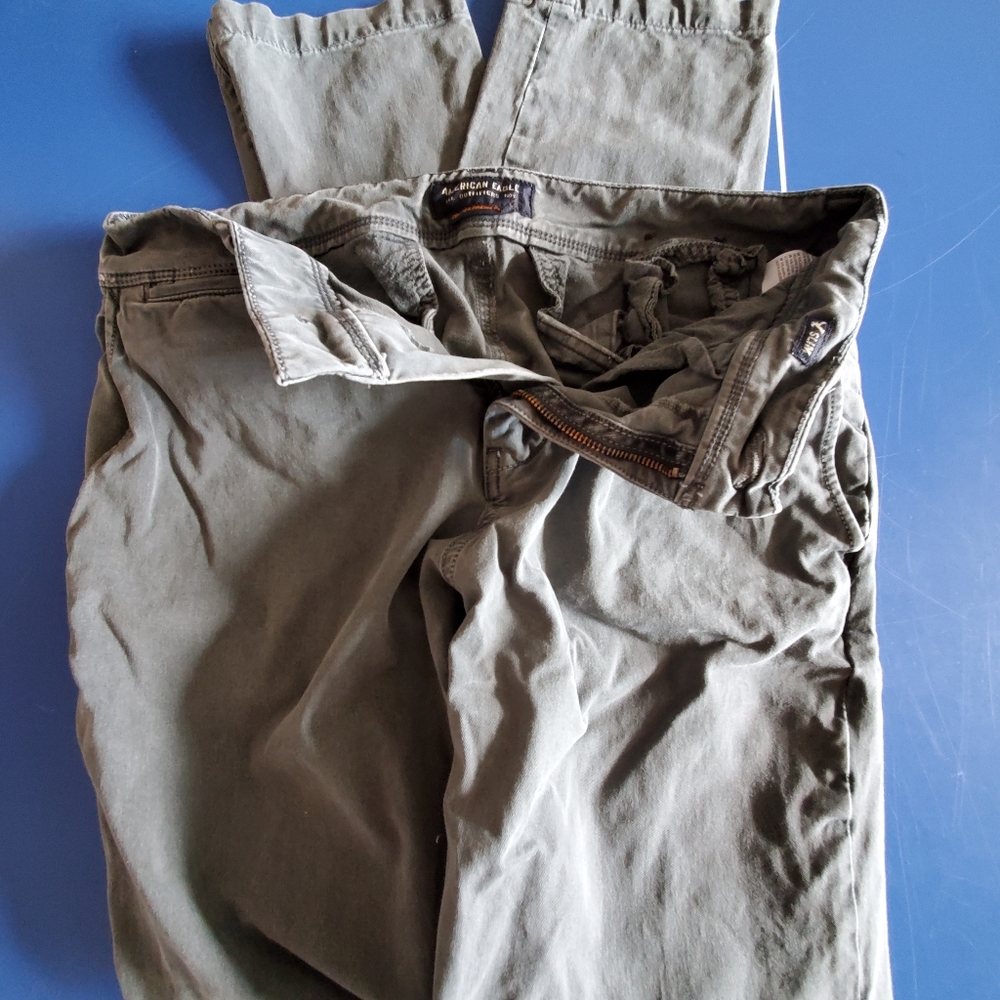 American Eagle 360° Extreme Flex Slim Grey-Blue Chinos 31 x 34